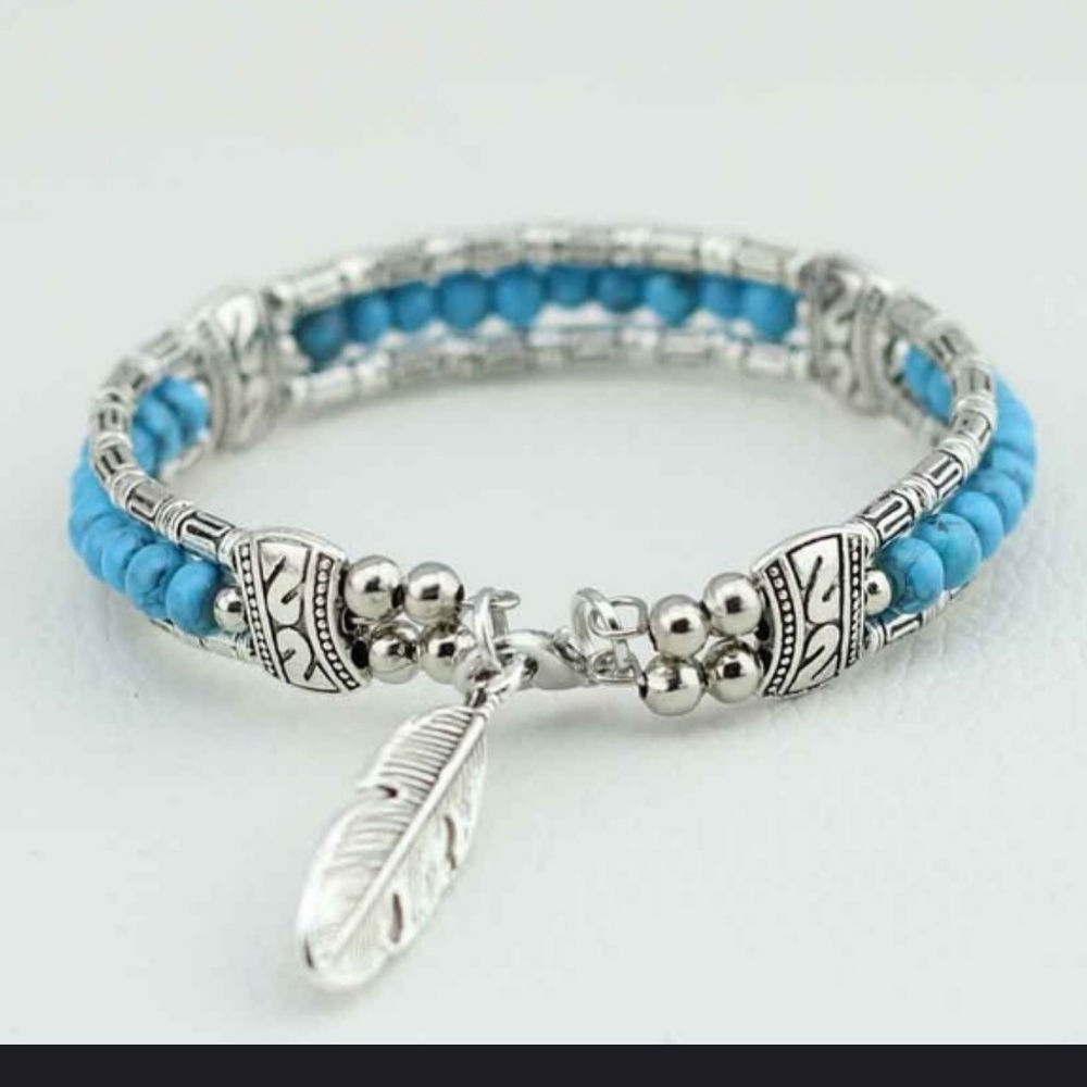 BOHO SILVER & TURQUOISE BRACELET